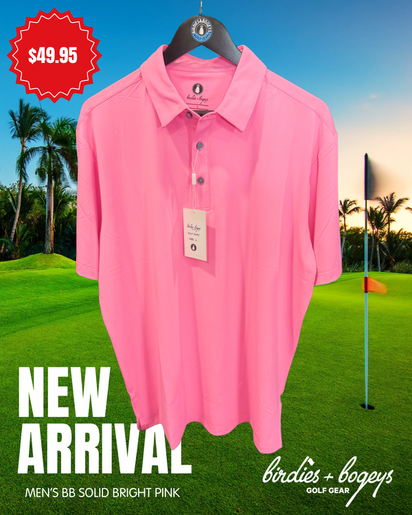 Men's Solid Bright Pink Golf Polo