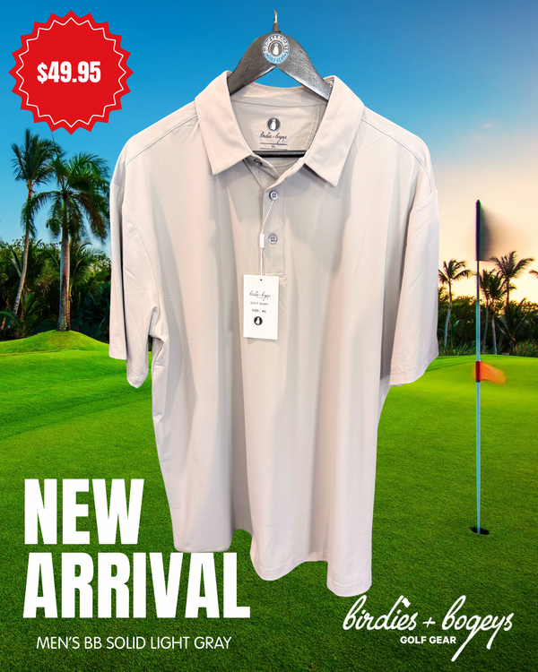 Men's Light Gray Golf Polo