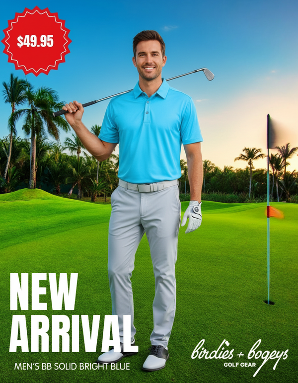 Men's Solid Bright Blue Golf Polo