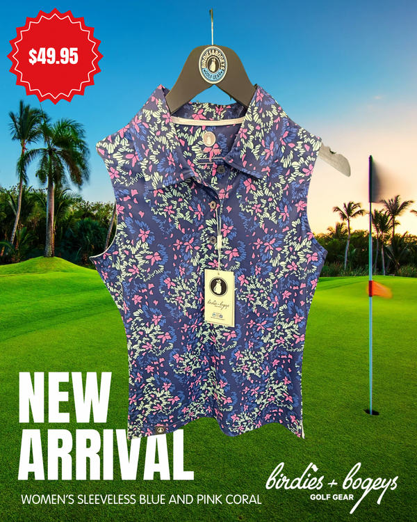 Ladies Blue and Pink Corral Sleeveless 