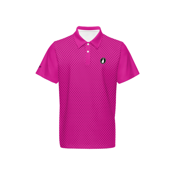 B&B Men's Pink/Black Signature Dotted POLO