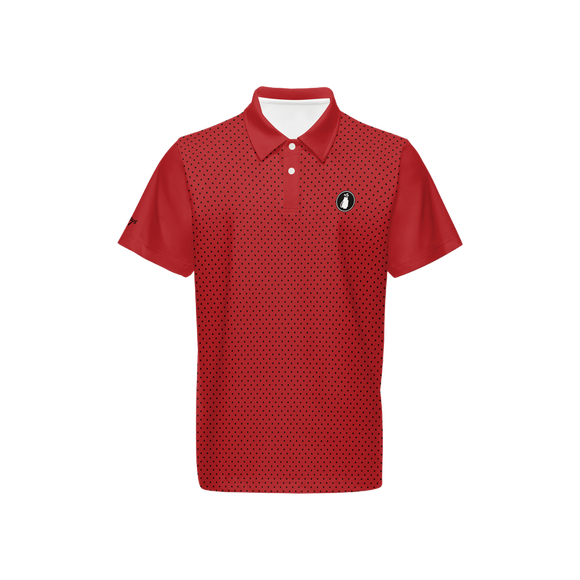 B&B Men's Red/Black Signature Dotted POLO